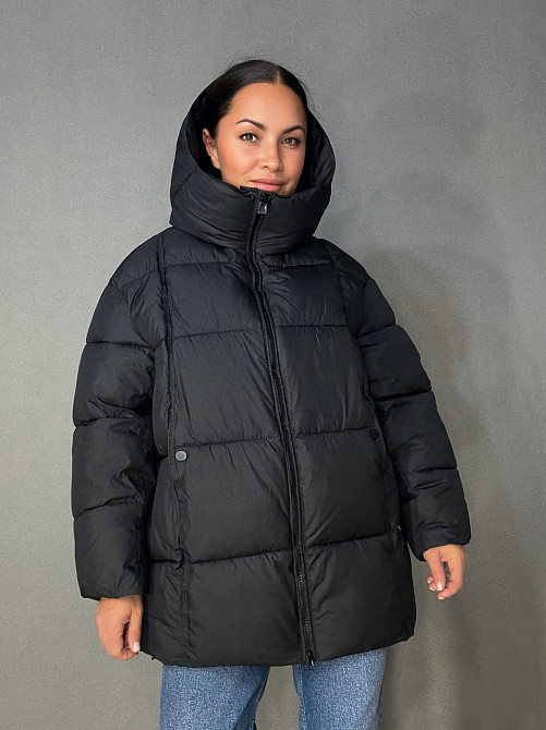 Куртка жіноча Lady Yep 10036 парка пуфер оверсайз з капюшоном чорна, чорний, 42 Київ - фото 15