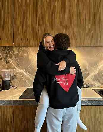 Парные утепленные оверсайз худи для влюбленных трехнитка на флисе Одесса