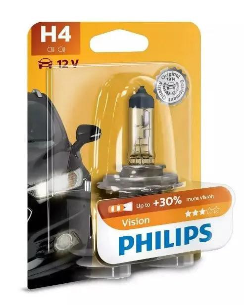 Галогенова лампа PHILIPS 12342PRB1 H4 60/55W 12V P43t Premium +30% Харків - фото 1