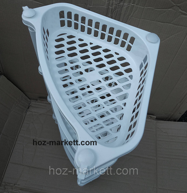 Кутова етажерка біла пластикова для ванни та кухні 5 ярусів Харків - фото 4