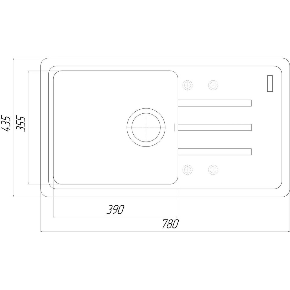 Гранитная мойка Globus Lux LUGANO песчаный 780х435-А0004 (000021499) Киев - изображение 2