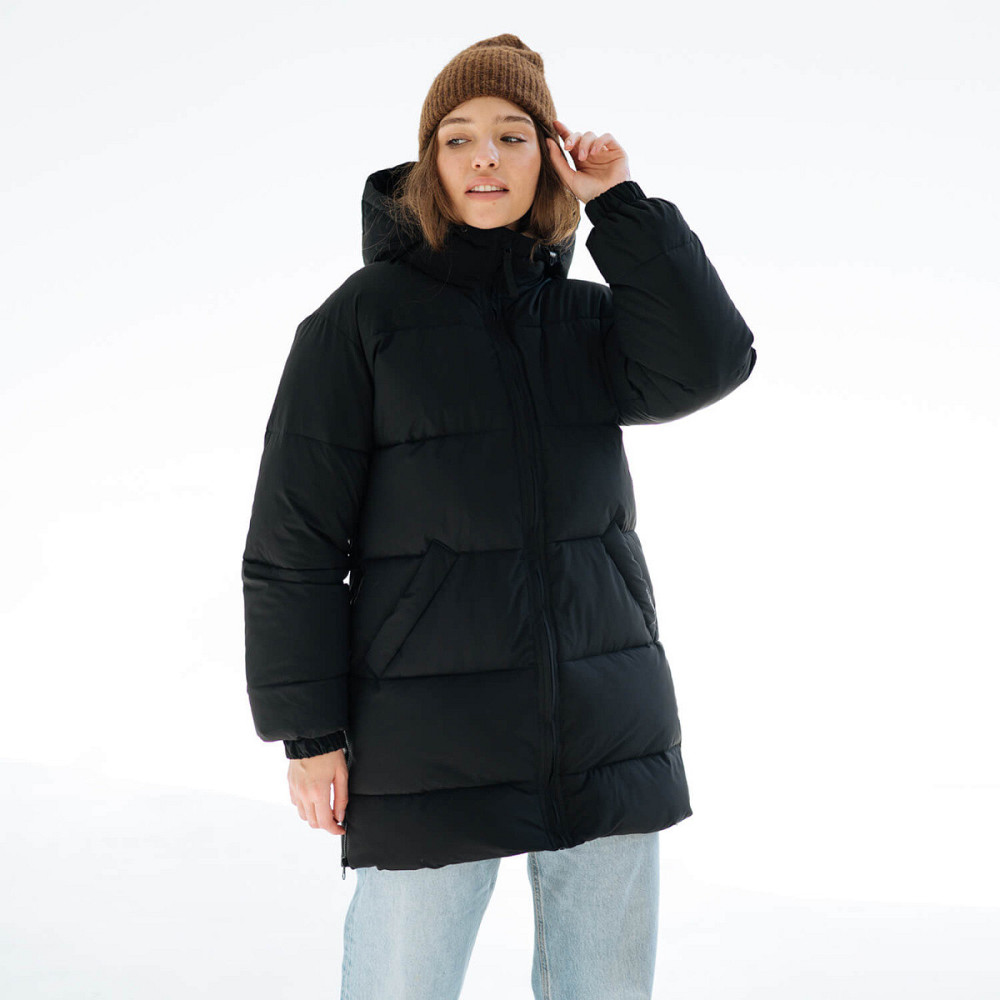 Зимова слінгокуртка / Пуховик для вагітних Бежевий Чорний Київ - фото 4