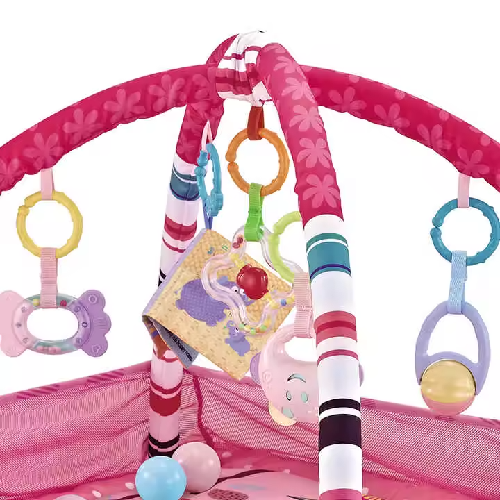 Ігровий дитячий манеж, килимок для повзання, розвивальний килимок для малюків з іграшками, рожевий Кам'янець-Подільський - фото 4