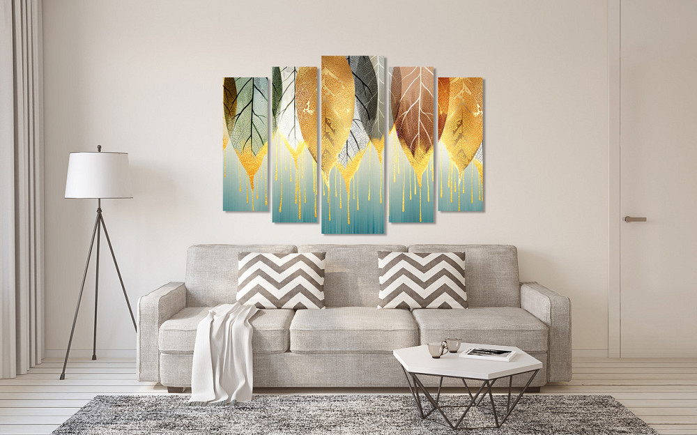 Модульна картина у вітальню/ спальню Арт Листя LM003_5 Київ - фото 2