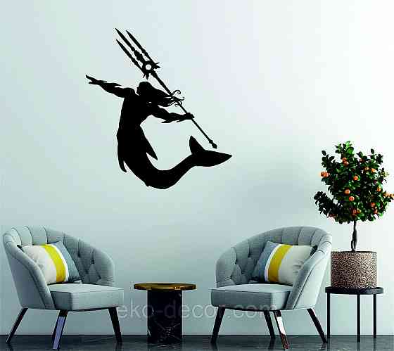 Декоративное настенное 3D Панно «Морской царь» Декор на стену с объемом 70*63 см, Черный Киев