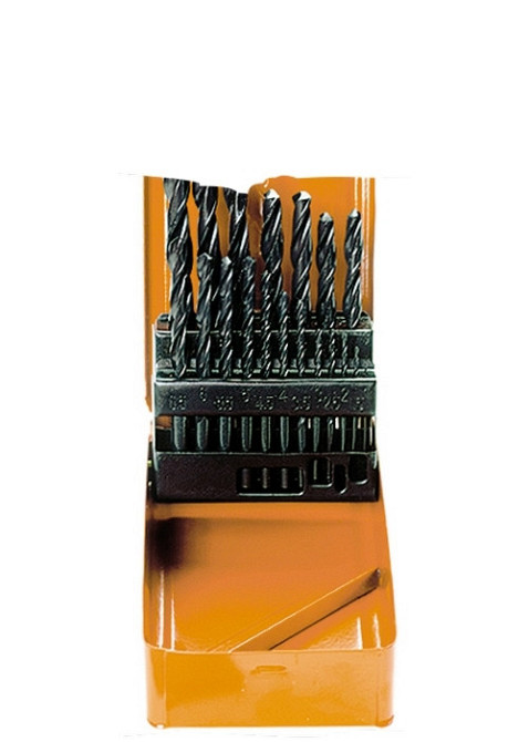 Набор сверл по металлу, 1-10 мм (через 0,5 мм), HSS, 19 шт., метал. бокс, цилинд. хвост. SPARTA Полтава - изображение 1