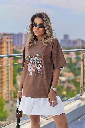 Жіноча футболка з ефектом тай-дай Labubu "Pirate" (Туреччина) | Норма і батал Київ