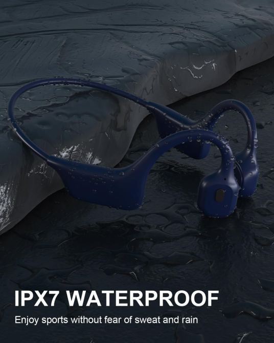 Навушники SANOTO DG08-MSUK з кістковою провідністю, Bluetooth 5.3, IPX7, до 8 годин, Open Ear, спортивні, сині Київ - фото 5