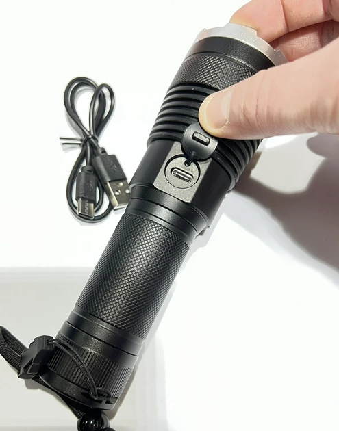 Ручний ліхтар BL-A75-P90 zoom + Type-C + 26650 (3xAAA) 5 режимів Київ - фото 5