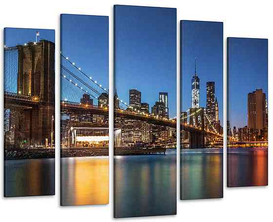 Модульная картина Город Манхэттенский Мост Art-284_5 ( 80х118см ) 90х132 см Киев