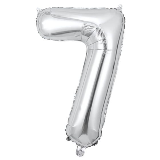 Повітряна куля у вигляді цифри 7 срібло, 40 дюймів, фольгована, для свят для дня народження, ювілеїв, річниць Кам'янець-Подільський