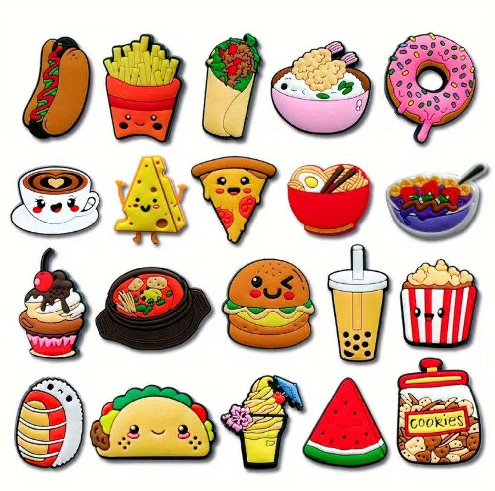 Джибитсы еда kawaii 3.1×3.2 см набор 10 шт — декор для кроксов charms еда, случайный выбор Киев - изображение 3