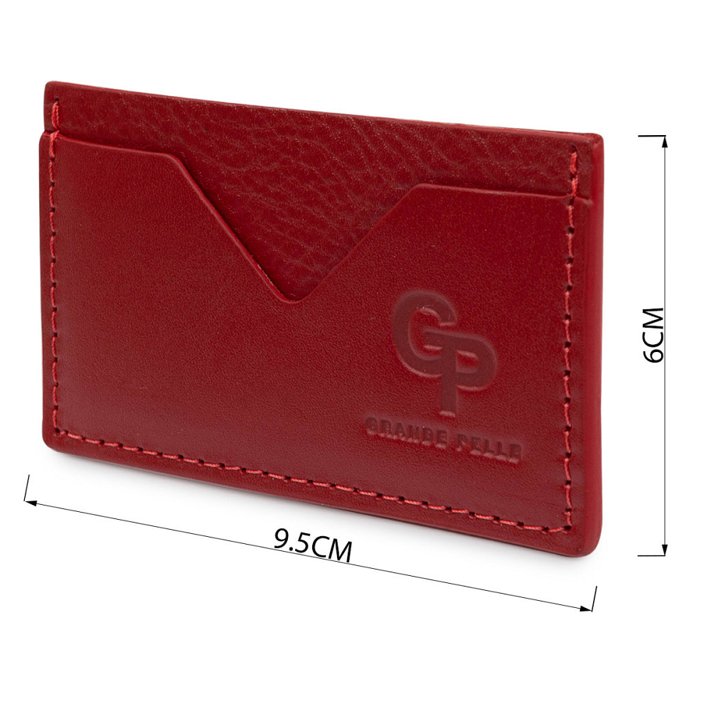 Шкіряний жіночий картхолдер GRANDE PELLE 11396 Червоний Київ - фото 7