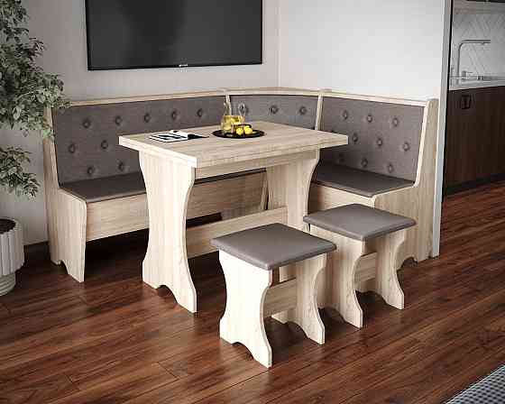 Табуретка с мягким сиденьем, табурет на кухню 35х35х44 см Ткань Дорандо (темный) / ДСП Дуб Сонома Львов