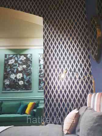 Шпалери флізелінові Decoprint Elisir EL21063 геометричні фігури 3д ромби темно сині сірі коричневі бірюза Київ