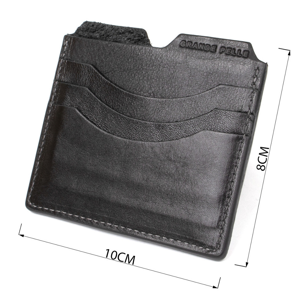 Кожаный картхолдер Черный (GRANDE PELLE) Киев - изображение 7