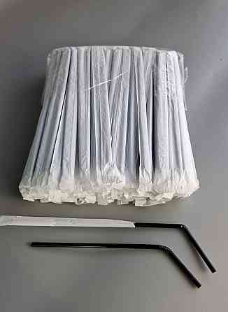 Трубочка d4.8-21см у індивід. упаковці Чорна гофра (200 шт) Харків