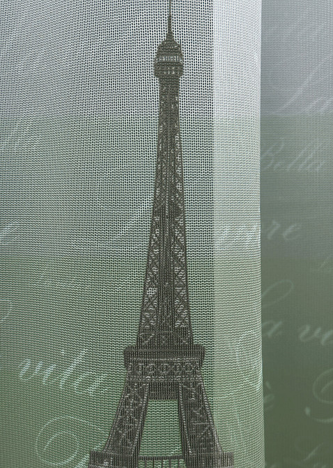 Тюль VR-Textil 1751т Нейлон з принтом Зелений з білим 300х270 см (42-0786) Київ - фото 6