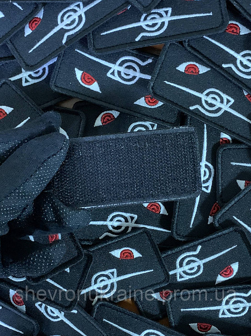 Шеврон что светиться Итачи Учиха (Форма прямоугольная. На липучке) Размер 4x8см Киев - изображение 7