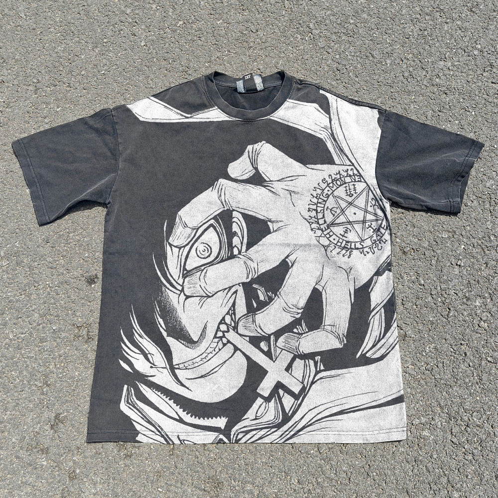 Футболка чоловіча з принтом аніме Аніме Хеллсінг Ултімате Алукард оверсайз (S/M/L) Черний Дніпро - фото 1