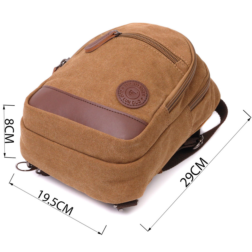 Оригінальна сумка для чоловіків через плече з ущільненою спинкою Vintagе 22177 Коричневий Київ - фото 8