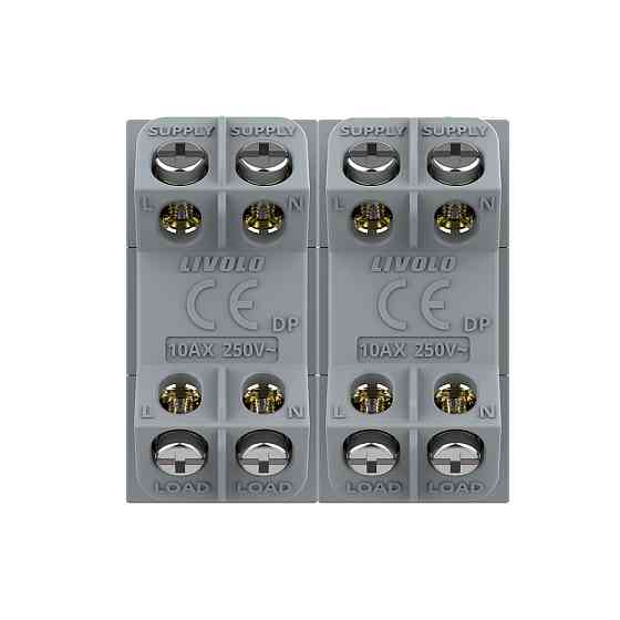 LIVOLO Перехресний (хрестовий) вимикач LIVOLO, 2-клавішний, сірий, модуль без рамки (VL-FCMM10A Коломия