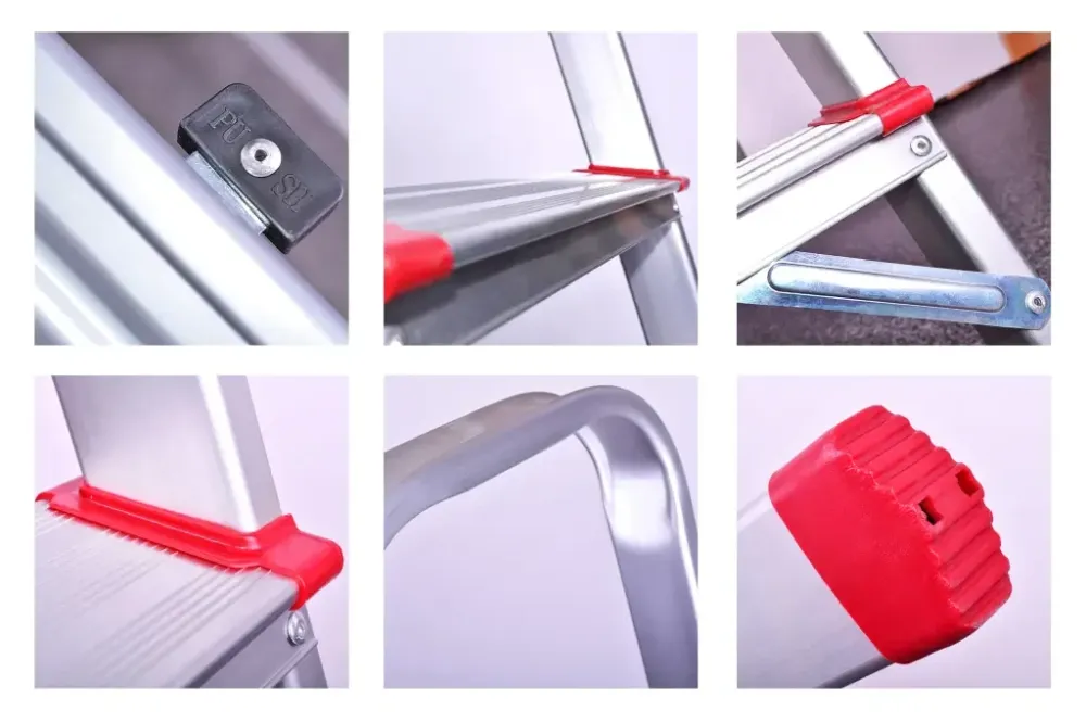 Алюмінієва драбина, 4 сходи, висота до платформи 850 мм Intertool Вінниця - фото 3