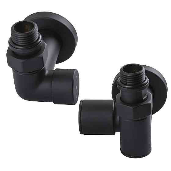 Набор Кран вентильный угловой с американкой SOLOMON LUX 1/2″ 7777 TEN (2шт.) BLACK (000020286) Киев