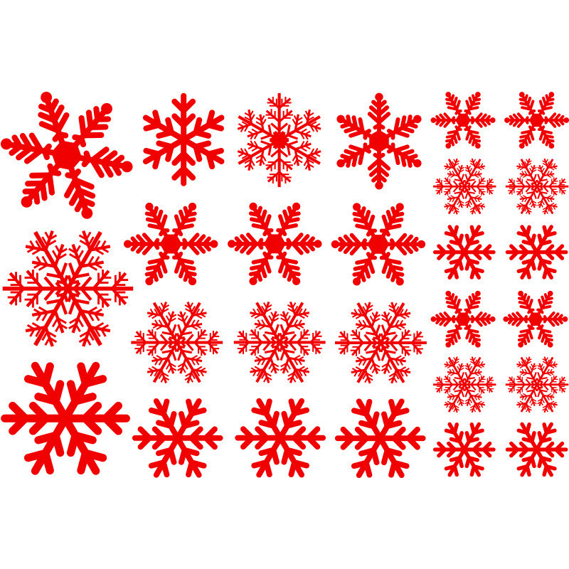 Наклейки сніжинки на вікна 50 на 35 см червоний Київ - фото 5