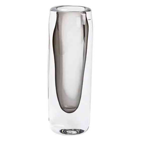 Серая стеклянная ваза для цветов 24.5 см Киев