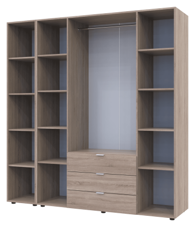 Комплект шкафов для одежды Doros Гелар (2 шт.) 193,2х49,5х203,4 см Дуб сонома (DRS-011154) Днепр