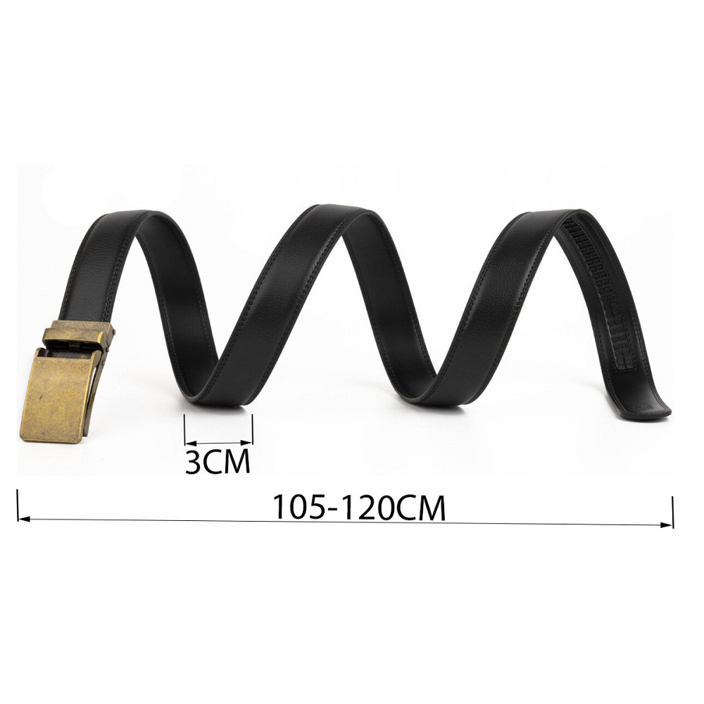 Ремень мужской c латунной прямоугольной пряжкой Черный (Vintage) Киев - изображение 8