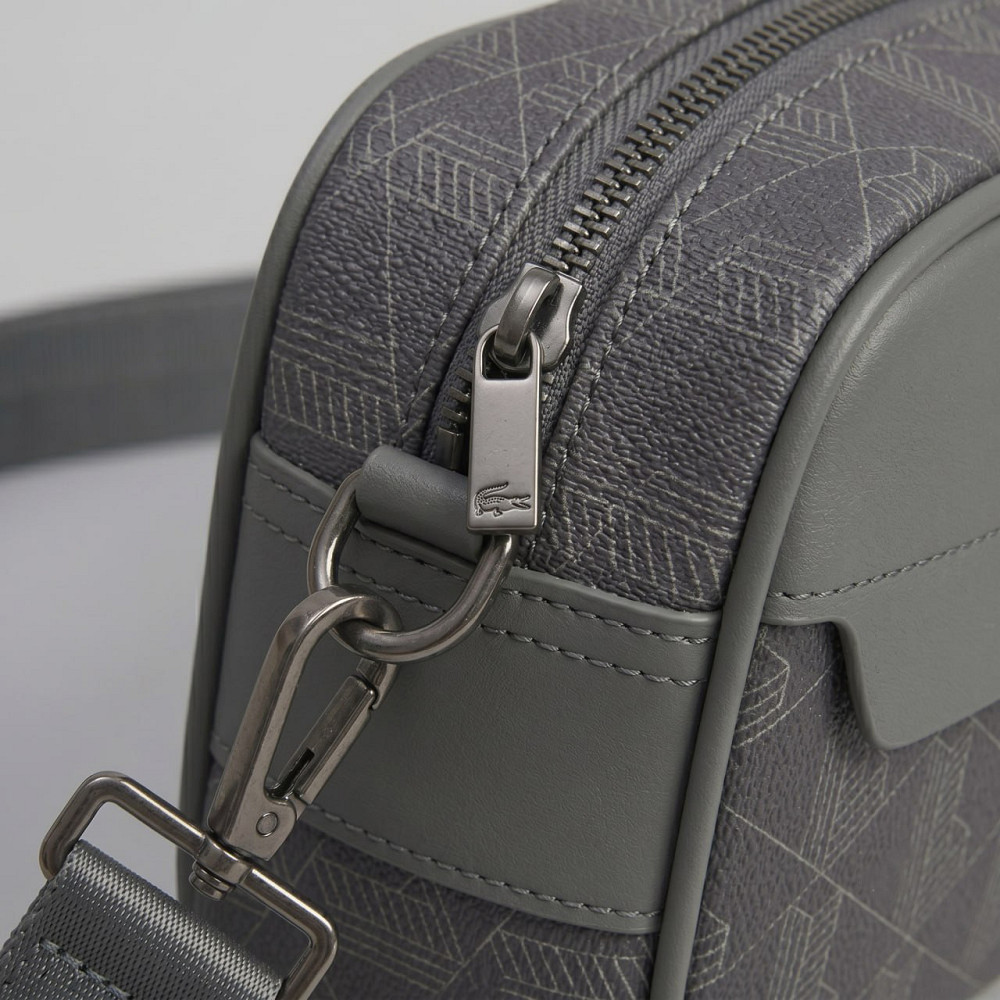 Мужская брендовая сумка, борсетка на плечо Lacoste (1097) grey Киев - изображение 8