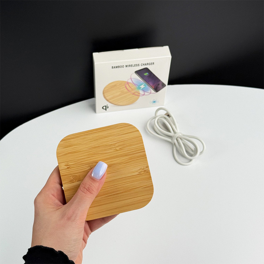 Бездротовий зарядний пристрій NN Q-8 15 W wooden Одеса - фото 4