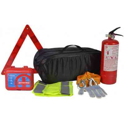 Набор техпомощи Poputchik автомобилиста "Стандарт" с жилетом (01-035) Винница