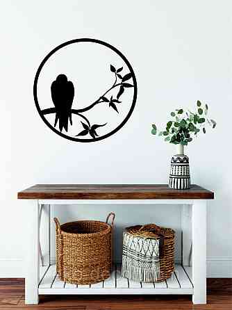 Декоративное настенное Панно «Ворон», Декор на стену 90*90 см, Черный Киев