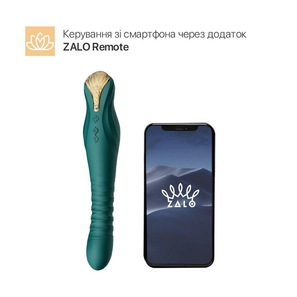 Смартвибратор-пульсатор Zalo — King Turquoise Green, кристалл Swarovski Sex Aura Киев - изображение 2