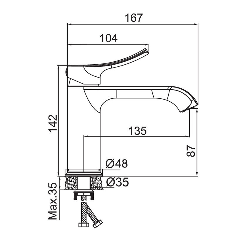 Смеситель для умывальника HAIBA BOLERO 001 HB9574 Харьков - изображение 3