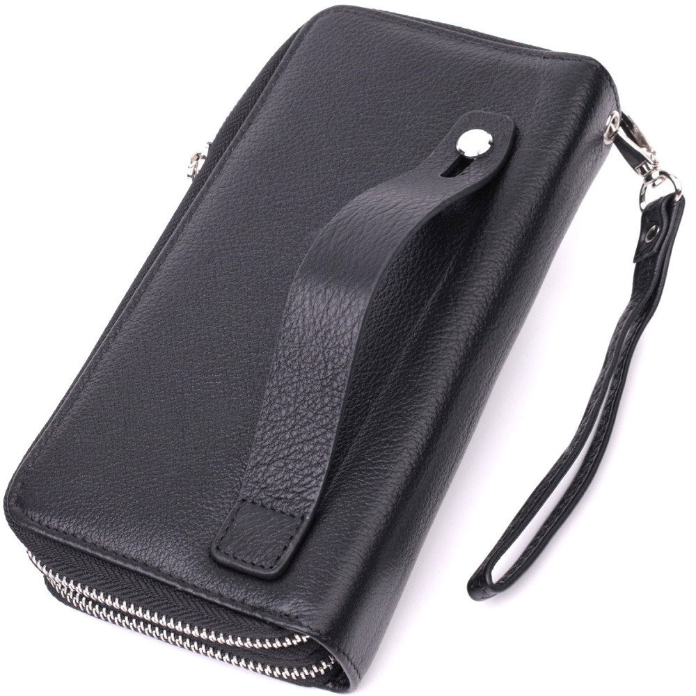 Мужской клатч на два отделения из натуральной кожи Черный (ST Leather) Киев - изображение 6