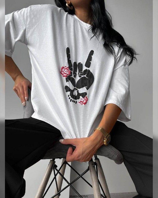 Футболка жіноча з принтом  46 Біла 2664083348 Дніпро - фото 1