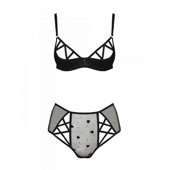 Еротичний комплект з малюнком Passion LOVELIA BIKINI XXL/XXXL, black Sex Aura Київ