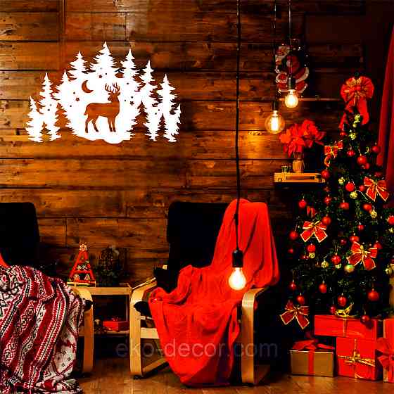 Декоративное настенное Панно «Новый год», Декор на стену 90*59 см, Белый Киев