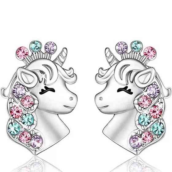 Бижутерия с единорогом набор под серебро, в наборе все что на фото Киев