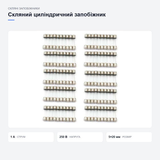 Скляний циліндричний запобіжник Київ
