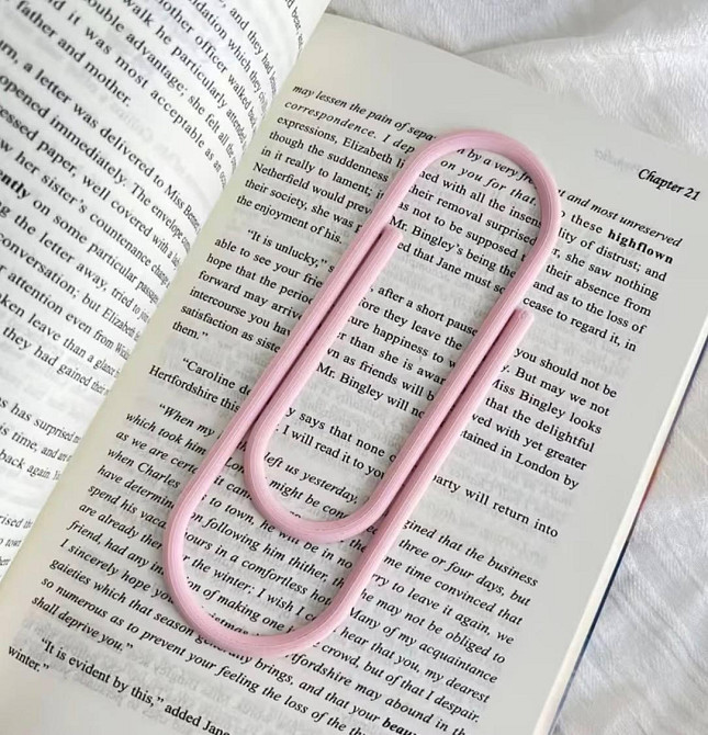 Закладка для книг в форме скрепки пластиковая 14.5 см Киев - изображение 1