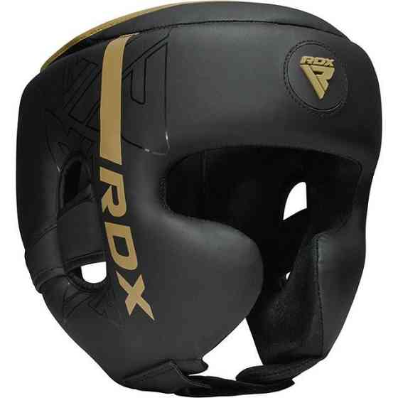 Боксерський шолом RDX F6 KARA Matte Golden S (капа в комплекті) Київ