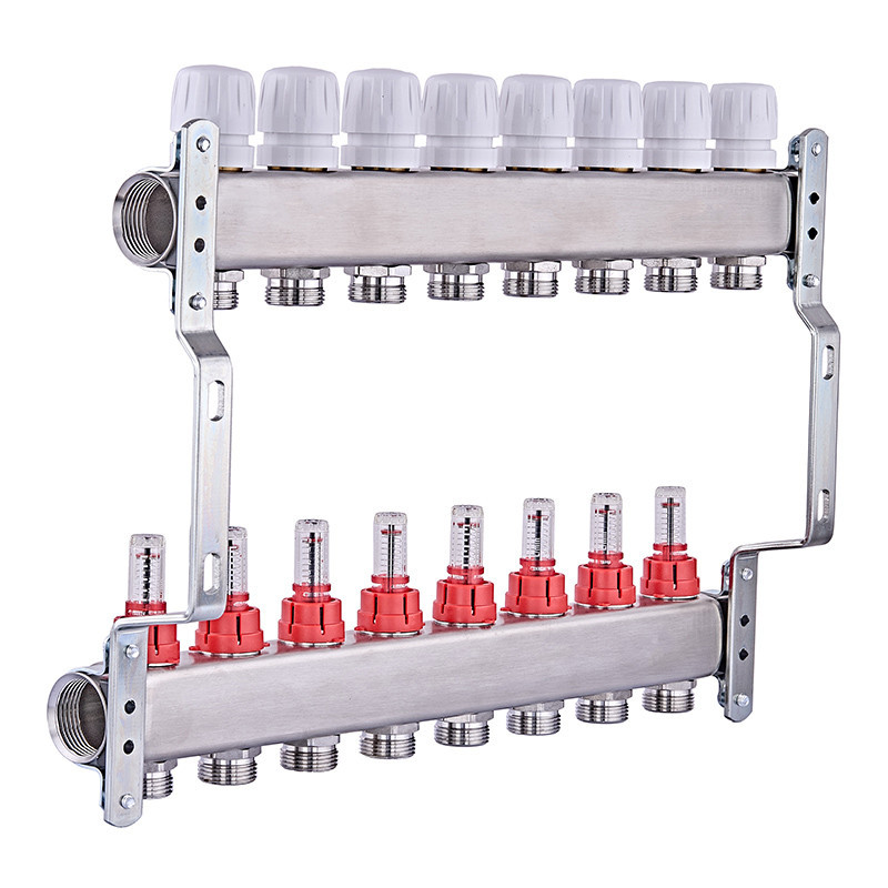 Колекторний блок з витратомірами Nolf NF.2100-08S 1"x8 (корпус нержавіюча сталь) (NF3022) Київ - фото 2