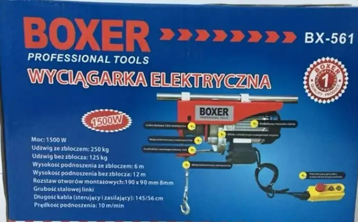 Електричний тельфер BX-561, підйом 250 кг, 1500 Вт, висота 6/12 м, трос 0,16 м/с, з пультом та аварійною зупинкою Одеса - фото 9