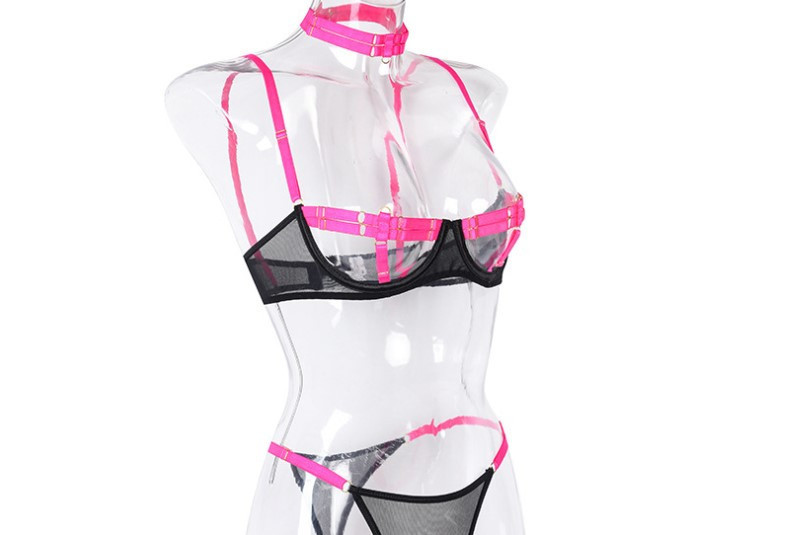 Комплект нижньої білизни з чокером S чорно-рожевий Київ - фото 4