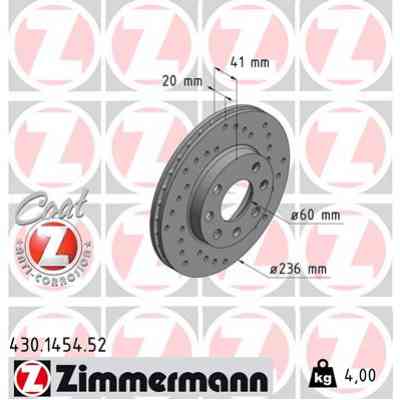 Тормозной диск ZIMMERMANN 430.1454.52 Винница